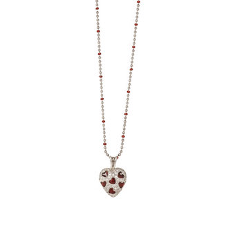 HIDALGO Red Enamel Hearts Necklace