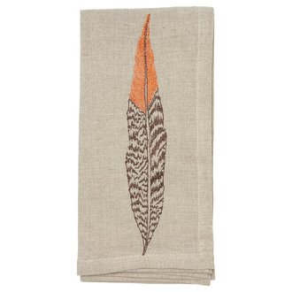 CORAL & TUSK Pheasant Feather Dinner Napkin