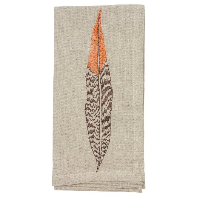 CORAL & TUSK Fowl Feather Dinner Napkin - Touch of Class