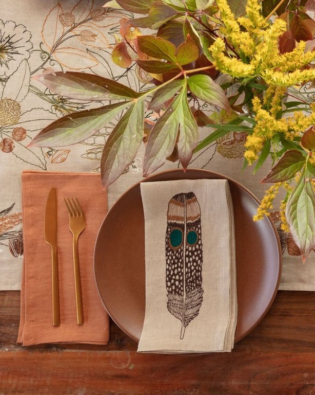 CORAL & TUSK CORAL & TUSK Owl Feather Dinner Napkin