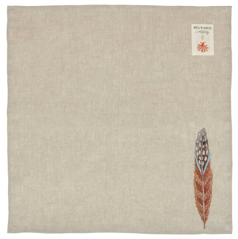 CORAL & TUSK CORAL & TUSK Fowl Feather Dinner Napkin