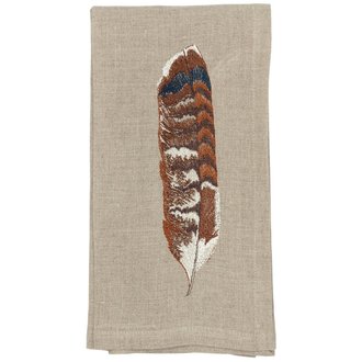 CORAL & TUSK Red Tail Hawk Feather Dinner Napkin