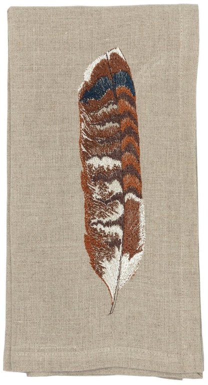 CORAL & TUSK CORAL & TUSK Red Tail Hawk Feather Dinner Napkin