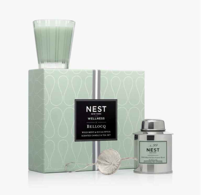 NEST NEST Wild Mint &  Eucalyptus Scented Candle and Tea Set