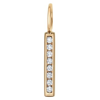 HEATHER B. MOORE 14k Yellow Gold Small Channel Set Bar,  8 1.5mm White Diamonds