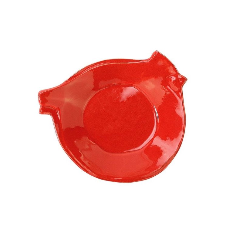 VIETRI VIETRI Lastra Holiday Figural Red Bird Canape Plate
