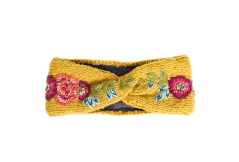 FRENCH KNOT FRENCH KNOT Flower Crown Headband- Mustard