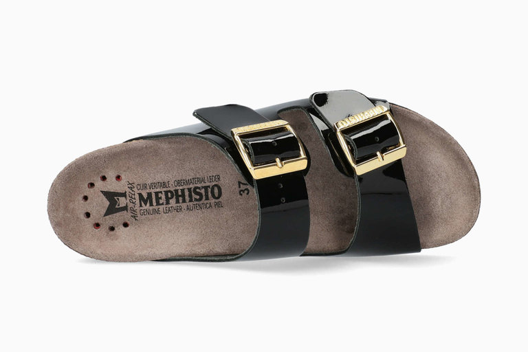 MEPHISTO MEPHISTO Hester Black Patent Sandal