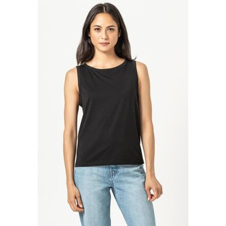 LILLA P Pima Jersey Boatneck Shell