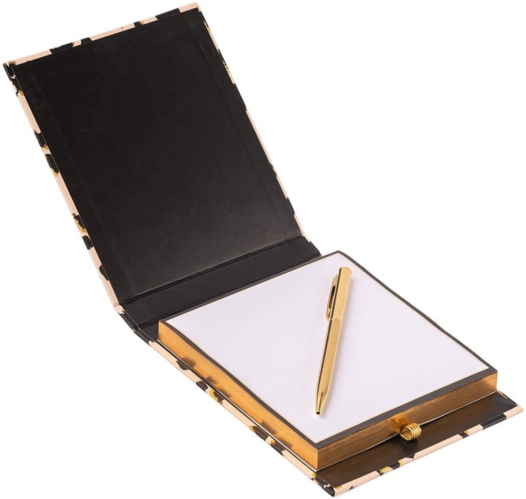 ECCOLO Square Covered Pad with Pen Cheetah