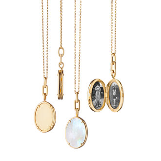 MONICA RICH KOSANN "Elle" Stone Slim Locket Necklace
