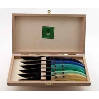 CLAUDE DOZORME Steak Knife Set- Ocean Colors