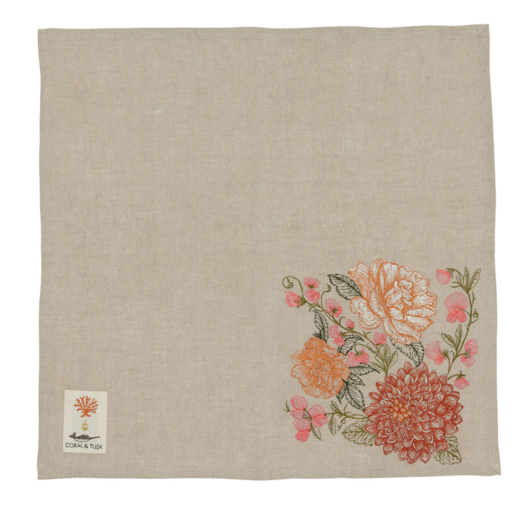 CORAL & TUSK CORAL & TUSK Coral Bouquet Dinner Napkin
