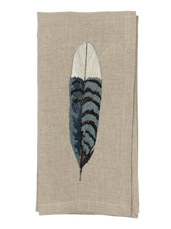 CORAL & TUSK CORAL & TUSK Blue Jay Feather Dinner Napkin