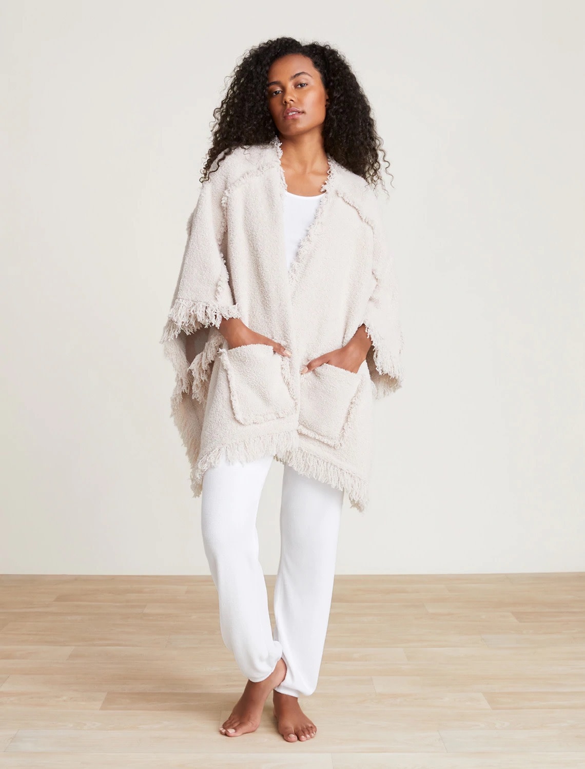 BAREFOOT DREAMS CozyChic Fringe Poncho, BDWCC20522 - Touch of Class