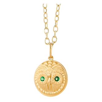 SYNA 18k Gold & Tsavorite Garnet  Owl Charm