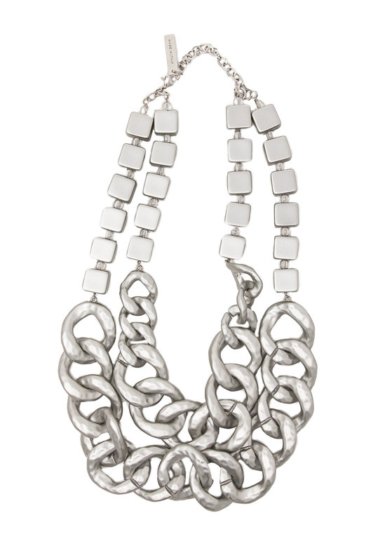 LAFAYETTE 148 Double Chain and Metal Block Necklace\