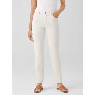 EILEEN FISHER High Waisted Straight Ankle Jean