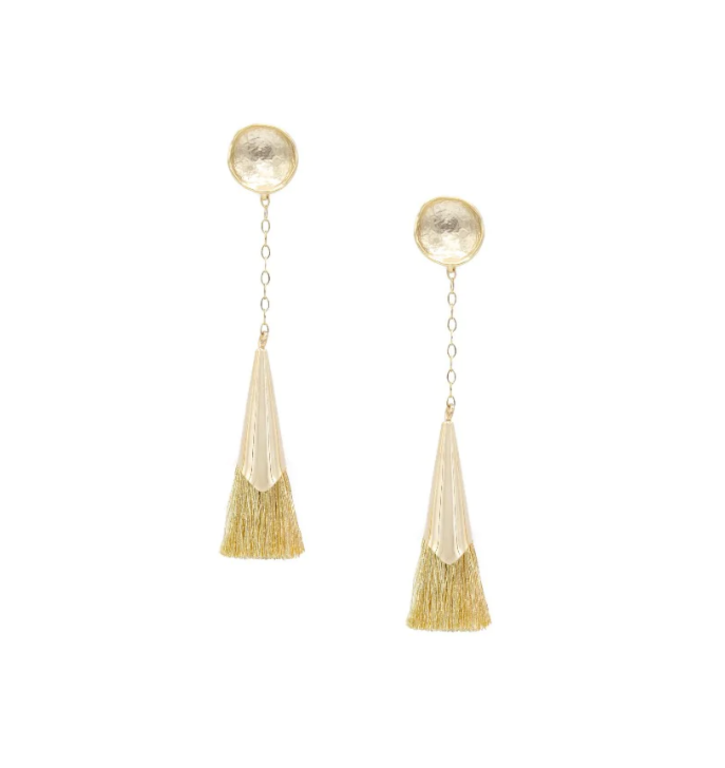 KICHEKO KICHEKO Gold Plume Tassel Earrings