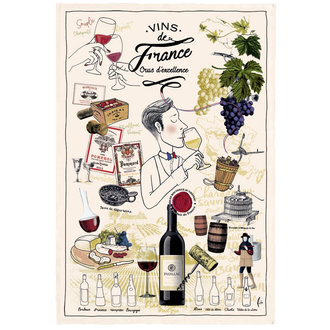 THE FRENCH FARM T&B Tea Towel Vins de France