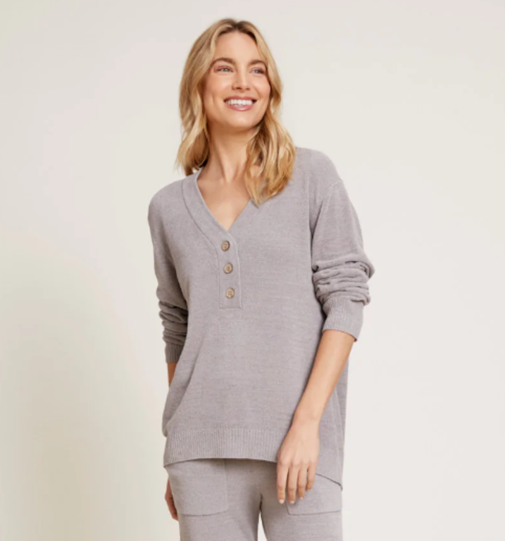 BAREFOOT DREAMS BAREFOOT DREAMS Cozy Chic Ultra Lite Rib Back Placket Henley