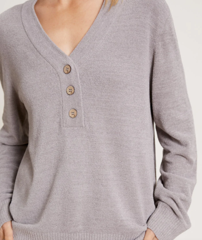 BAREFOOT DREAMS BAREFOOT DREAMS Cozy Chic Ultra Lite Rib Back Placket Henley