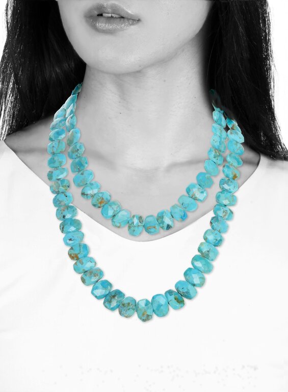 MARGO MORRISON MARGO MORRISON Flat Faceted Turquoise Necklace