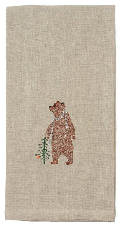 CORAL & TUSK CORAL & TUSK Bear with Tinsel Tea Towel