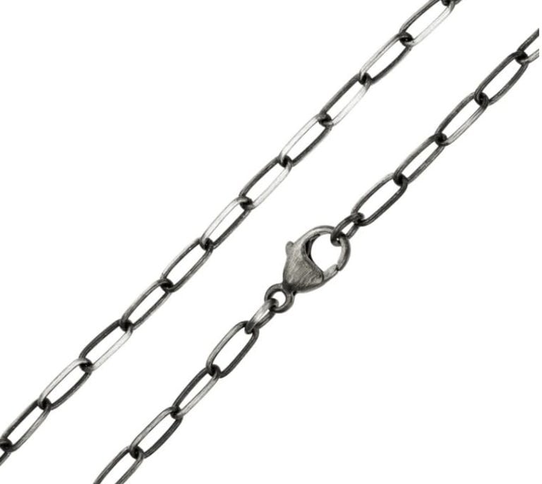 HEATHER B. MOORE HEATHER B MOORE 18" Sterling Silver Long Link Chain, Patina