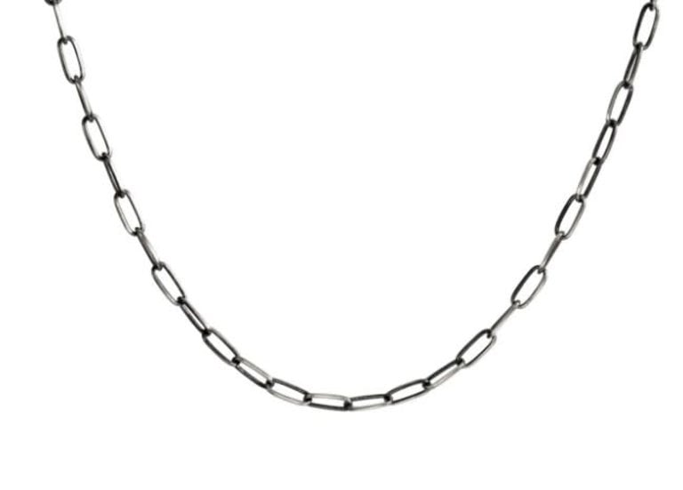 HEATHER B. MOORE HEATHER B MOORE 18" Sterling Silver Long Link Chain, Patina