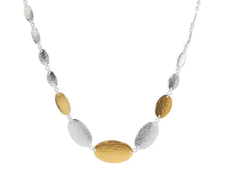 GURHAN GURHAN All Around/Graduated Necklace, SS, Mixed Sized Mango Flakes, 18" Chain, NA46968
