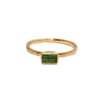 GURHAN Faceted  Rectangular Green Tourmaline Skittle Ring