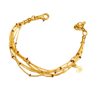 GURHAN 24K Gold, Ruby Multi Strand Bracelet