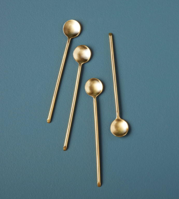 BE HOME BE HOME Gold Thin Spoons, Set of 4
