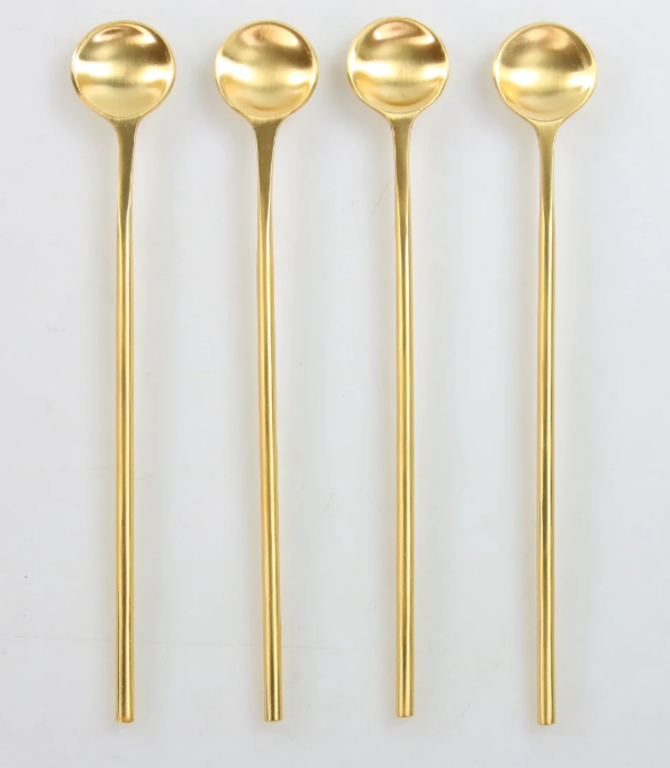 BE HOME BE HOME Gold Long Thin Spoons, Set of 4