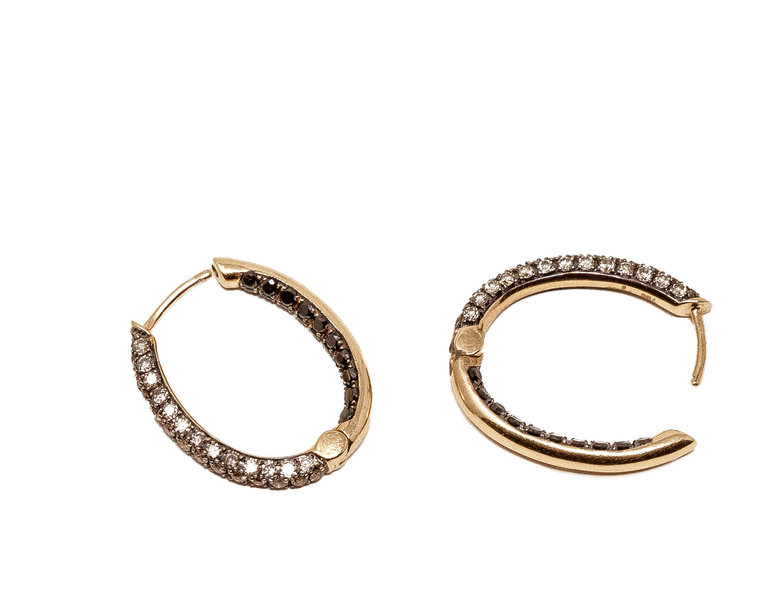 SYNA SYNA Diamond Oval Hoop Earrings