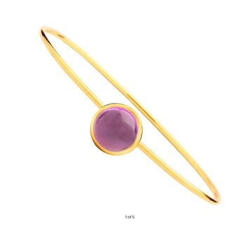 SYNA Large Amethyst Bauble Bangle Bracelet