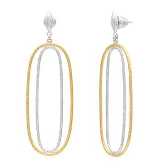 GURHAN Geo Olive Top Double Oval Drop Hoops