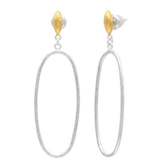 GURHAN Geo Olive Top Single Large Oval Hoop Earrings