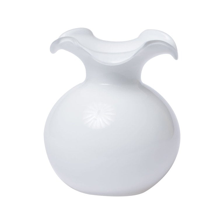 VIETRI VIETRI Hibiscus Glass White Small Fluted Vase