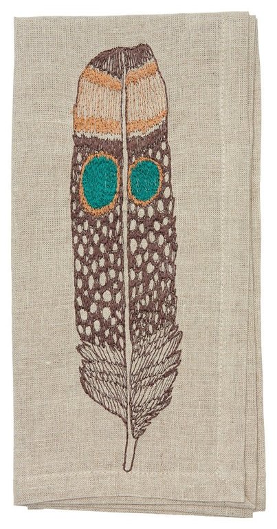 CORAL & TUSK CORAL & TUSK Owl Feather Dinner Napkin