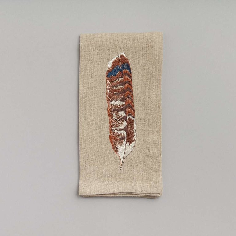 CORAL & TUSK CORAL & TUSK Red Tail Hawk Feather Dinner Napkin