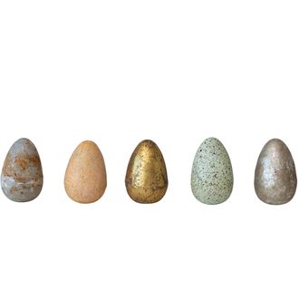 CREATIVE CO-OP Hand-painted Metal Egg, Assorted