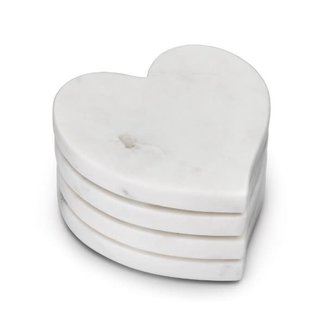 SIMON PEARCE White Marble Heart Coasters