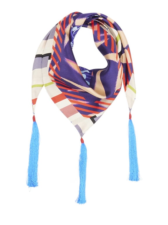 PIERRE-LOUIS MASCIA PIERRE-LOUIS MASCIA Italian Silk Triangle Scarf with Tassel Detail