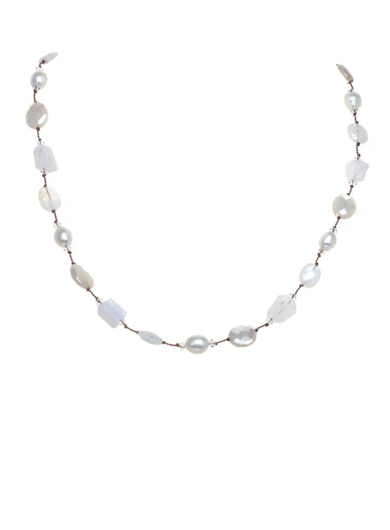 MARGO MORRISON MARGO MORRISON Moonstone and Freshwater Pearl Necklace