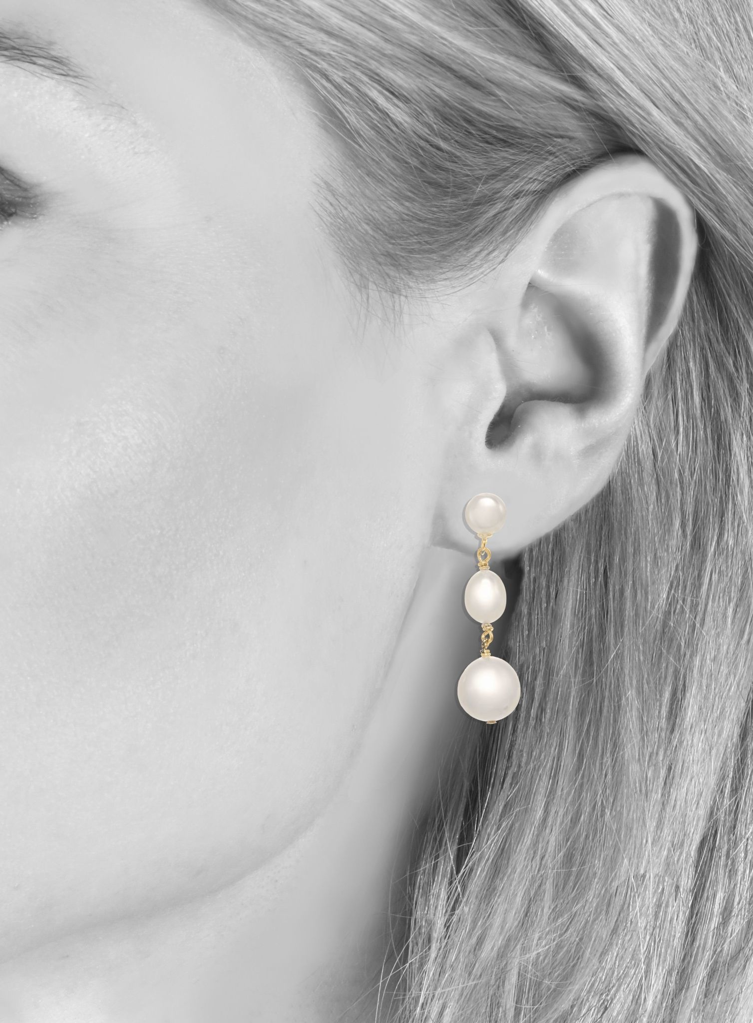MARGO MORRISON Petite White Baroque Pearl Combination Earrings