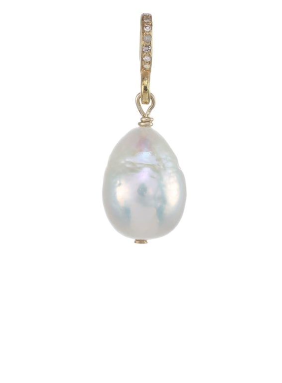 MARGO MORRISON MARGO MORRISON Small White Baroque Pearl and Diamond Charm