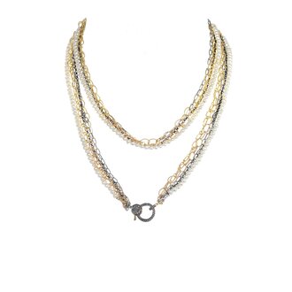 MARGO MORRISON Gold/Silver Chain Combo with Silver Diamond Clasp
