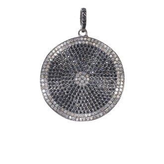 MARGO MORRISON Diamond and Black Spinel Wavy Disc Charm
